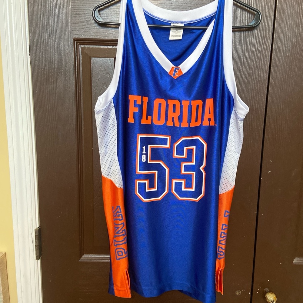 PINK Victoria's Secret Blue and White Top